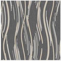 World of Wallpaper Shimmer Wave Textured Wallpaper in Black