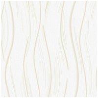 World of Wallpaper Shimmer Wave Textured Wallpaper in Beige