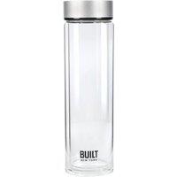 BUILT New York Tiempo Glass Drinks Bottle, Silver, 450ml in Silver