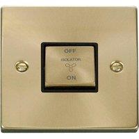 SE Home Satin / Brushed Brass 10A 1 Gang Ingot 3 Pole Fan Isolation Switch in Gold