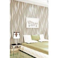 9.5M x 53Cm Modern Minimalist Abstract Curves Glitter Non-Woven 3D Wallpaper Roll