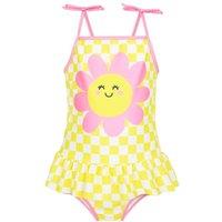 Harry Bear Girl's Flower Print Swimsuit in Yellow | Size: 18-24 m