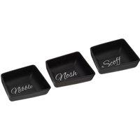 Orsina Versatile Set Of Three Mange Snack Dish, Premium Porcelain Snack Dish For Guests, Practical Snack Tray in Black