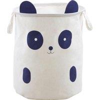 Orsina Panda Face Laundry Bag, Cotton Washing Sack with Carry Handles, Storage Bag for Laundry, Ideal For Toy Storage in White