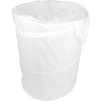 Orsina White Foldable Laundry Sack Bag, Washing Tote With Drawstring Closure, Portable Pop-Up Laundry Storage Bag