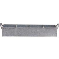 Orsina Rectangular Tray, Rustic Metal Serving Tray With Raised Edges & Cut-Out Handles, Ideal For Drinks, Snacks in Silver