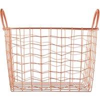 Orsina Stylish Wavy Grid Recatngular Wire Basket, Functional Wireframe Basket For Kitchen, High Quality Basket in Gold