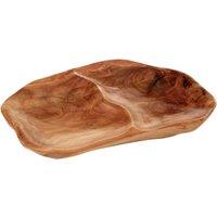 Orsina Natural Cedarwood Kora 2 Compartments Serving Tray in Brown