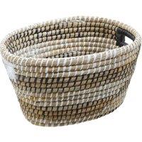 Orsina Lidi Set Of Three Oval Straw Baskets in White