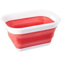 Orsina Collapsible Red White Laundry Basket, Washing Hamper for Clothes, Foldable Storage Basket With Side Handles