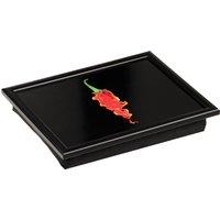 Orsina Lightweight Flaming Chilli Lap Tray, Durable Constructed Serving Tray For Bedroom, Versatile Kitchen Tray in Black