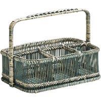 Orsina Rustic Rattan Rustic Grey Washed Rectangular Caddy Basket