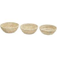 Orsina Lidi Set Of Three Palm Leaf Baskets in Natural