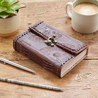 Paper High Indra Medium Embossed & Stitched Leather Journal in Brown
