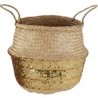 Orsina Gold Sequin Large Seagrass Basket
