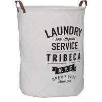 Orsina Tribeca Laundry Bag, Faux Leather Handles in Grey