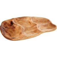 Orsina Natural Cedarwood Kora 3 Compartments Serving Tray in Brown
