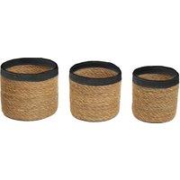 Orsina Lidi Set Of Three Natural & Black Baskets
