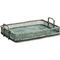 Orsina Rustic Rattan Rustic Washed Rectangular Tray in Grey