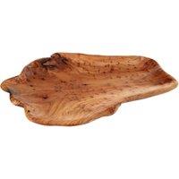 Orsina Natural Cedarwood Kora Serving Dish With Dotted Detail in Brown