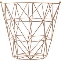 Orsina Stylish Copper Finish Storage Basket, Functional Storage Basket For Kitchen, Durable Decorative Basket in Pink