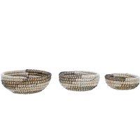 Orsina Lidi Set Of 3 Baskets With Black & White Detail