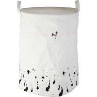 Orsina Speckled Fabric Laundry Basket, Durable Fabric Material in White