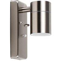 ValueLights Barrow Dusk/Dawn Silver IP44 Outdoor Wall Downlight with 5w LED Bulb