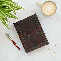 Paper High Three Moon Leather Journal in Brown