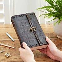 Paper High Indra Extra Large Embossed & Stitched Leather Journal in Brown