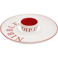 Orsina Elegant Design Hollywood Nibble & Dip Set, Ample Space Nibble & Dip Serving Plate For Entertaining Guests in Cream