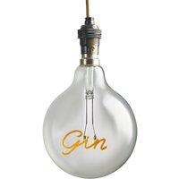 Vintage Text Clear B22 Filament Gin 40w Cool White Light Bulb