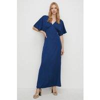 Premium Textured Slinky V Neck Maxi Dress