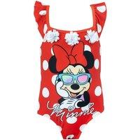 Disney Girl's Minnie Mouse Polka Dot Swimsuit in Red | Size: 4-5 Years