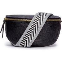 Elie Beaumont Women's Sling Bag Black with Grey Chevron Strap