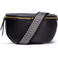 Sling Bag Black with Silver Chevron Strap