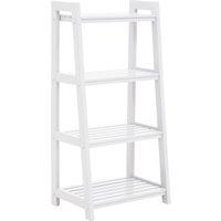 Orsina Contemporary Design Wood Four Tier White Shelf Unit, Versatile Shelf Unit For Living Room, Durable Metal Unit