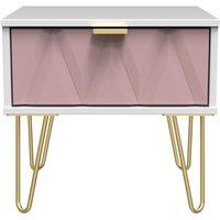 Ready Assembled 2 U Dallas 1 Drawer Bedside (Ready Assembled) in Dusty Pink