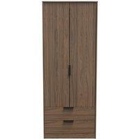 Ready Assembled 2 U Fuji 2 Door 2 Drawer Wardrobe (Ready Assembled) in Dark Brown