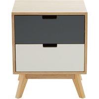 Orsina Versatile Design 2 Drawer Bedside Table, Industrial Design Table For Bedroom, Everyday Use Lounge Table in Grey