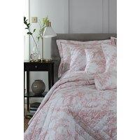 The Lyndon Company Toile De Jouy Luxurious 200 Thread Count 100% Cotton Duvet Cover in Pink | Size: Double