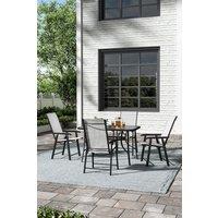 4-Seater Outdoor Tempered Glass Rectangle Garden Dining Table Set