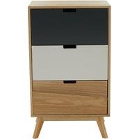 Orsina Versatile Design 3 Drawer Bedside Table, Industrial Design Table For Bedroom, Everyday Use Lounge Table in Grey