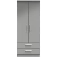 Ready Assembled 2 U Harrow 2 Door 2 Drawer Wardrobe (Ready Assembled) in Grey
