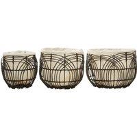 Orsina Sturdy Set Of 3 Rattan Baskets, Wicker Storage Baskets, Laundry, or Washing Bins, Ideal Decorative Hampers in White