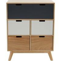 Orsina Compact Design Five Drawer Chest, Modern Design Chest Of Drawers For Livingroom, Minimalist Storage Chest in Grey