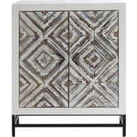 Orsina Elegant 2 Door Cabinet | Functional Display Cabinet For Livingroom | Space Saving Slim Corner Cabinet in White