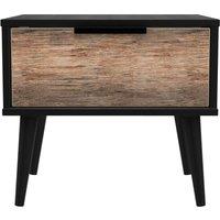 Ready Assembled 2 U Fuji 1 Drawer Bedside (Ready Assembled) in Walnut