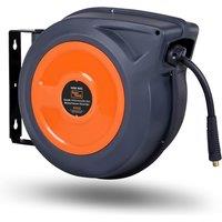 Superhandy Retractable Hybrid Polymer Spring Driven Air Hose Reel 3/8x50ft 300PSI 20BAR max in Orange