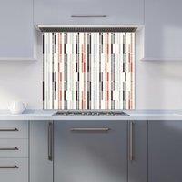Warren Reed - Designer Dashed Stroke Pattern Kitchen Splashback in Red | Size: 900mm x 650mm